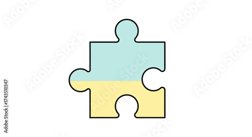 Two-Tone Puzzle Piece - A Symbol of Connection and Problem-Solving.
