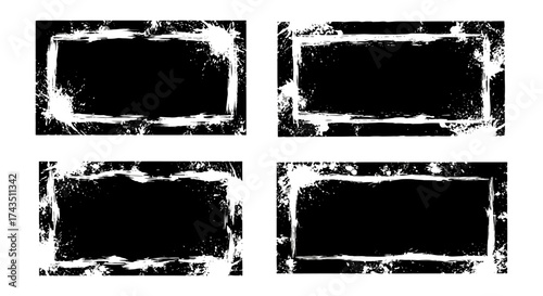 Grunge frames with artistic textures offer a creative touch for your designs, adding a unique and edgy aesthetic to any project