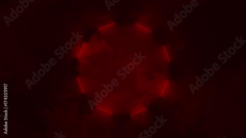 loop abstract red background. round frame
