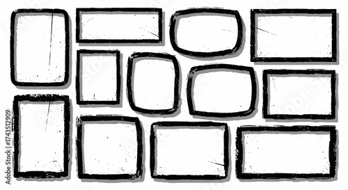 Craft compelling stories with these grunge picture frames for social media designs or artistic scrapbook layouts and capture attention
