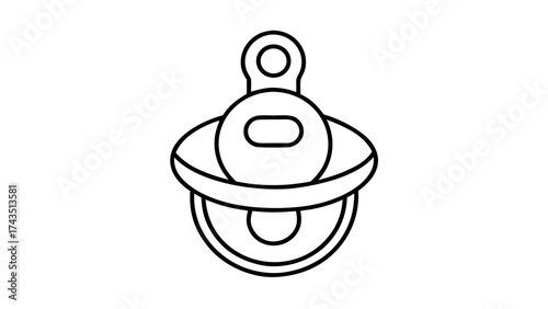 Minimalist line art baby pacifier motherhood icon