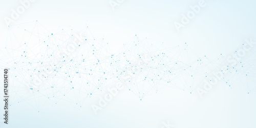 Global network connection concept. Big data visualization. Social network communication in the global computer networks. Internet technology. Business. Science. Vector illustration