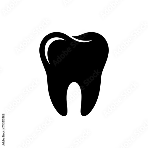 Vector art of black tooth icon