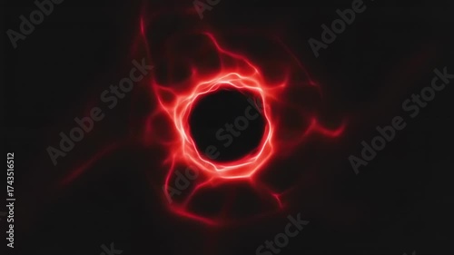Abstract red ring on black background