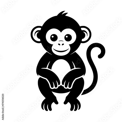 Vector art of cute cartoon monkey