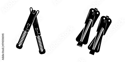 Zipper pullers are shown in a modern illustration featuring zip heads and flat zipper sliders