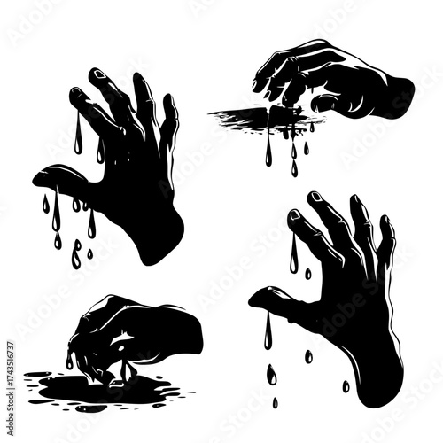 Modern storyboard of cartoon motion sequence of red liquid substance, punch, attack or bleeding effect isolated on black background for game or animation in blood splash sprite sheet form