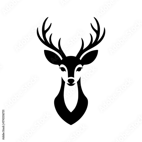 Vector art of deer head silhouette