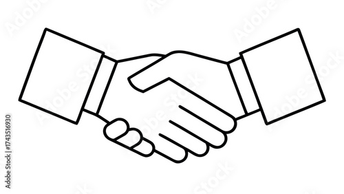 Minimalist line art handshake business agreement concept