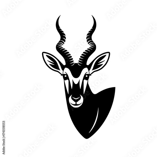 Vector art of black gazelle head