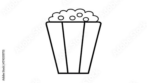 Minimalist line art of a popcorn bucket