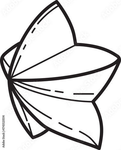 Paper Fortune Teller Cootie Catcher Outline Icon for Childhood Game and Craft