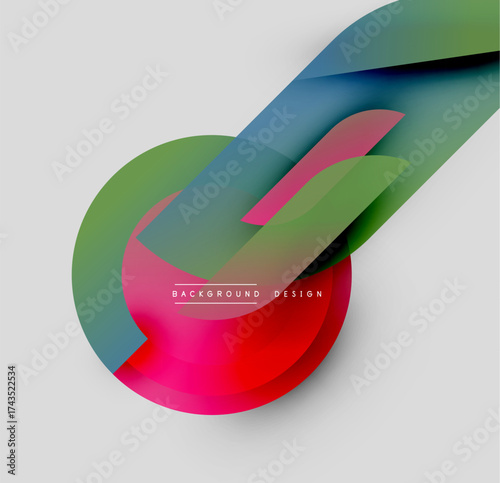 Abstract colorful layers create dynamic composition. Smooth gradients blend, forming flowing shapes. Modern design element for backgrounds.