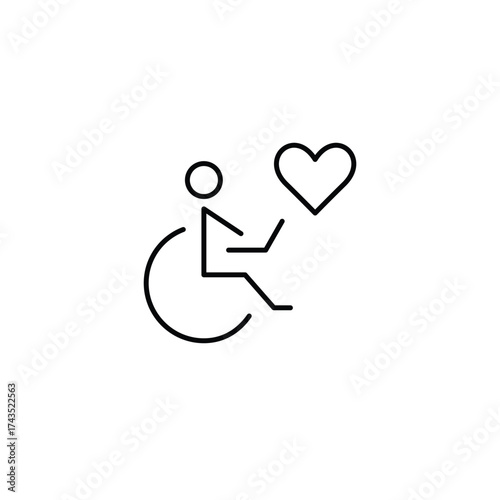 Digital remote work accessibility for people with disabilities. Pixel perfect, editable stroke vector icon