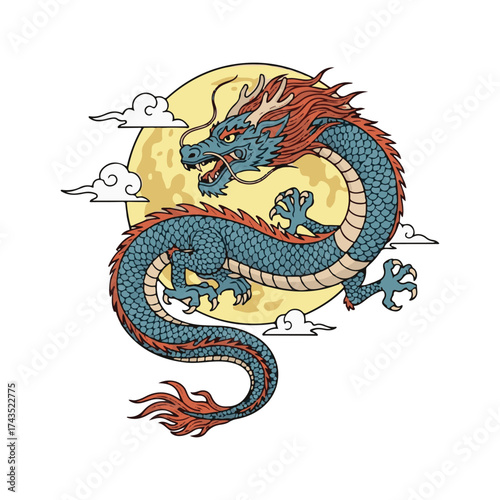 Dragon Under the Full Moon