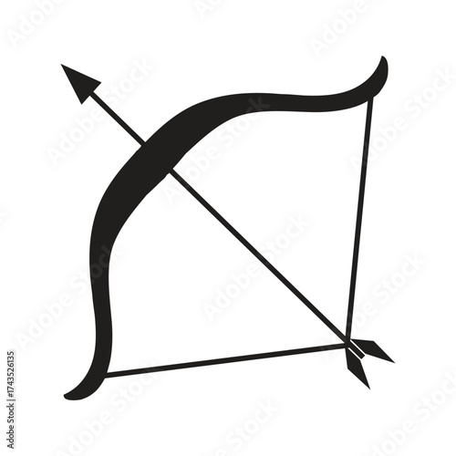 archer icon vector. Archery icon for sports isolated on white background.