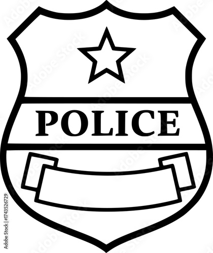  Police badge icon. Simple illustration of police badge vector icon isolated on white background