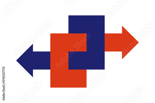 Symbol of two-way movement and reciprocal flow,  dynamic symbol of interconnected motion and mutual transfer.