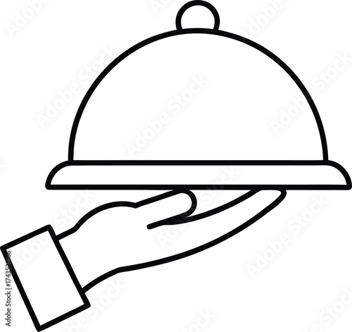 Minimalist Vector Illustration Of A Human Hand Gently Holding Object