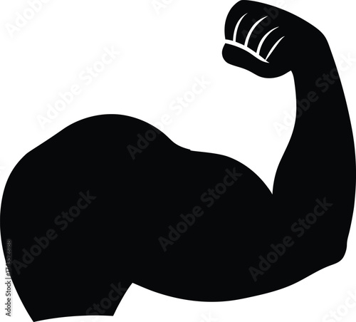 Minimalist Vector Illustration Of A Strong Arm With Dumbbell