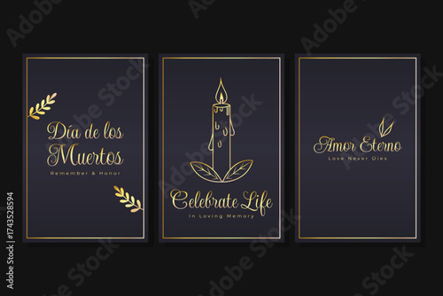 Dia de los Muertos Minimal Poster Set.