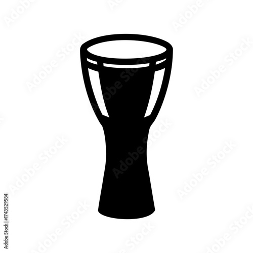Simple silhouette illustration of a doumbek, a Middle Eastern percussion instrument