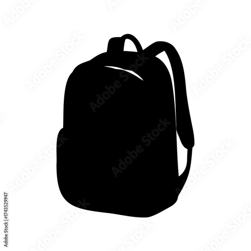 Silhouette of a typical backpack for education, travel, and everyday use