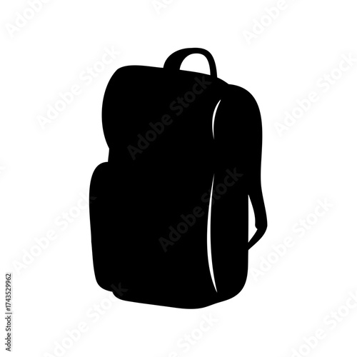 Silhouette of a backpack for school, hiking, travel or commuting purposes
