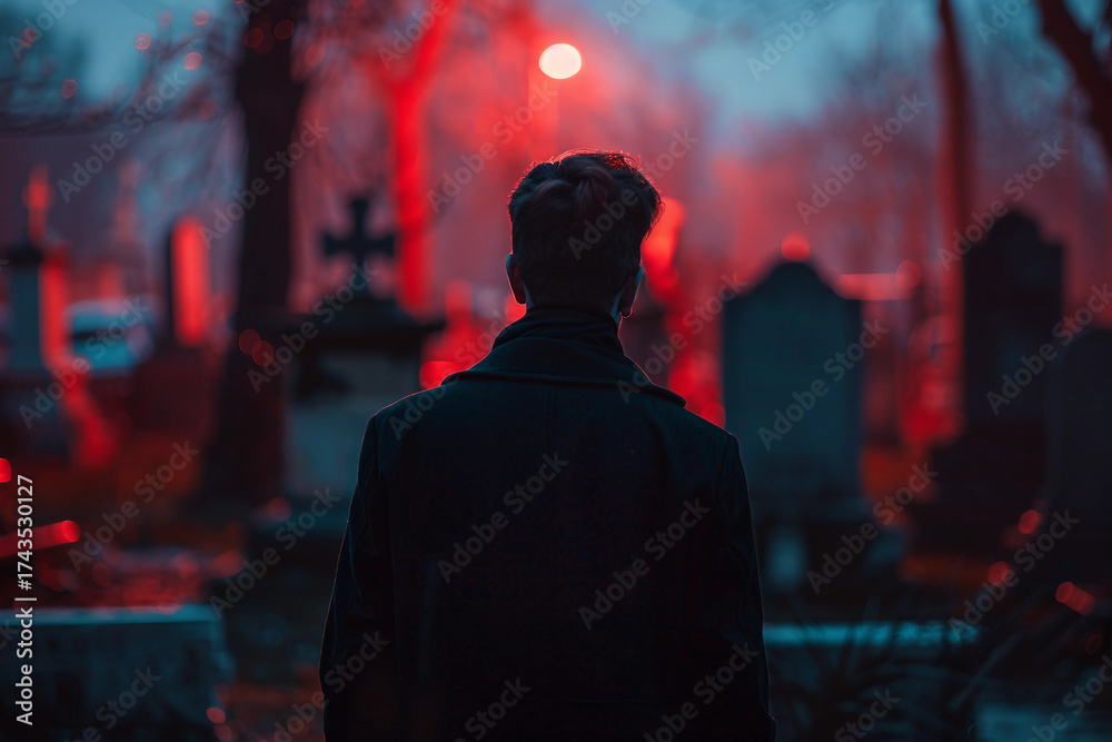 Fototapeta premium Autumn halloween party creepy character generative AI
