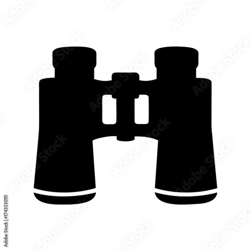 Silhouette of binoculars for outdoor adventures and far away observation