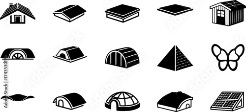 Roof icons set. Simple set of roof vector icon