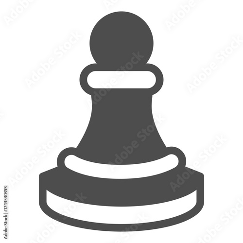 Chess pawn solid icon, chess game concept. Vector graphics. Gaming sign on white background, glyph style icon for mobile or web design.