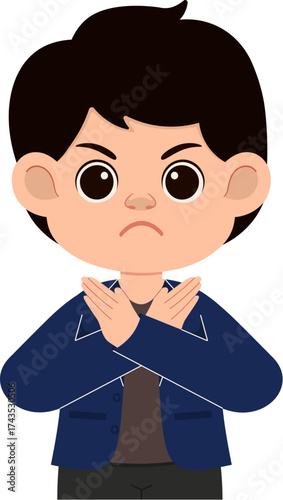 Illustration of Boy Making an  Gesture