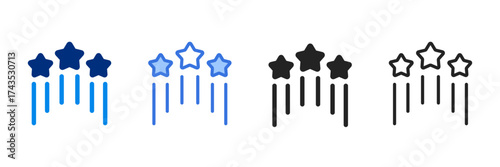 Stars Icon Set Multiple Style Vector Illustration 