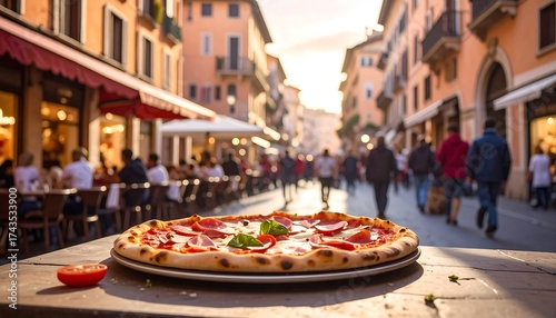 Fototapeta Naklejka Na Ścianę i Meble -  Pizza on a street in Italy