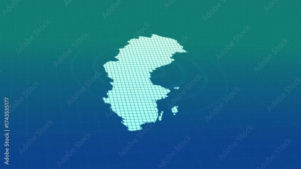 Sweden map animation, Glowing neon Sweden map animation background. country territory outline animation. Digital country outline icon for geography
