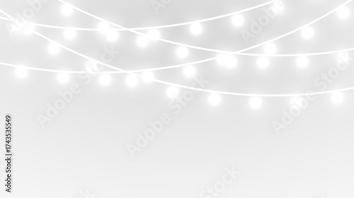 png festive Christmas garland with white glowing illumination
