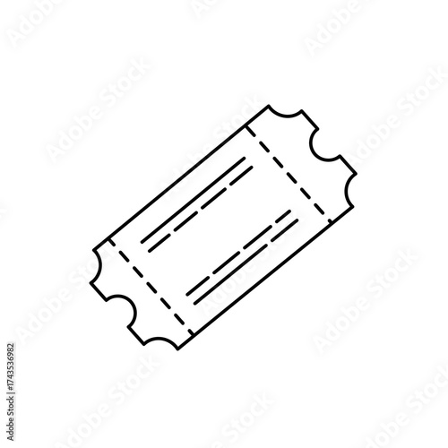 Simple outline ticket icon representing entrance admission event access entry pass event pass special access event ticket entry isolated on white background