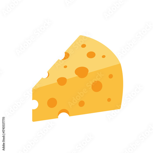 A delicious wedge of swiss cheese with characteristic holes a popular dairy product perfect for culinary and food-related concepts isolated on white background