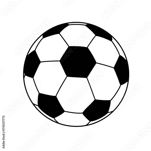 Classic black and white soccer ball object isolated on transparent background for sports design and game concepts isolated on white background