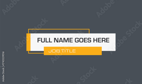 Minimalist Name Tag Lower Third with Yellow Highlight. Bold Yellow Lower Third with Subtitle Bar