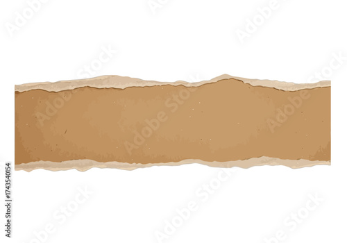 Vector illustration of torn brown paper with rough edges