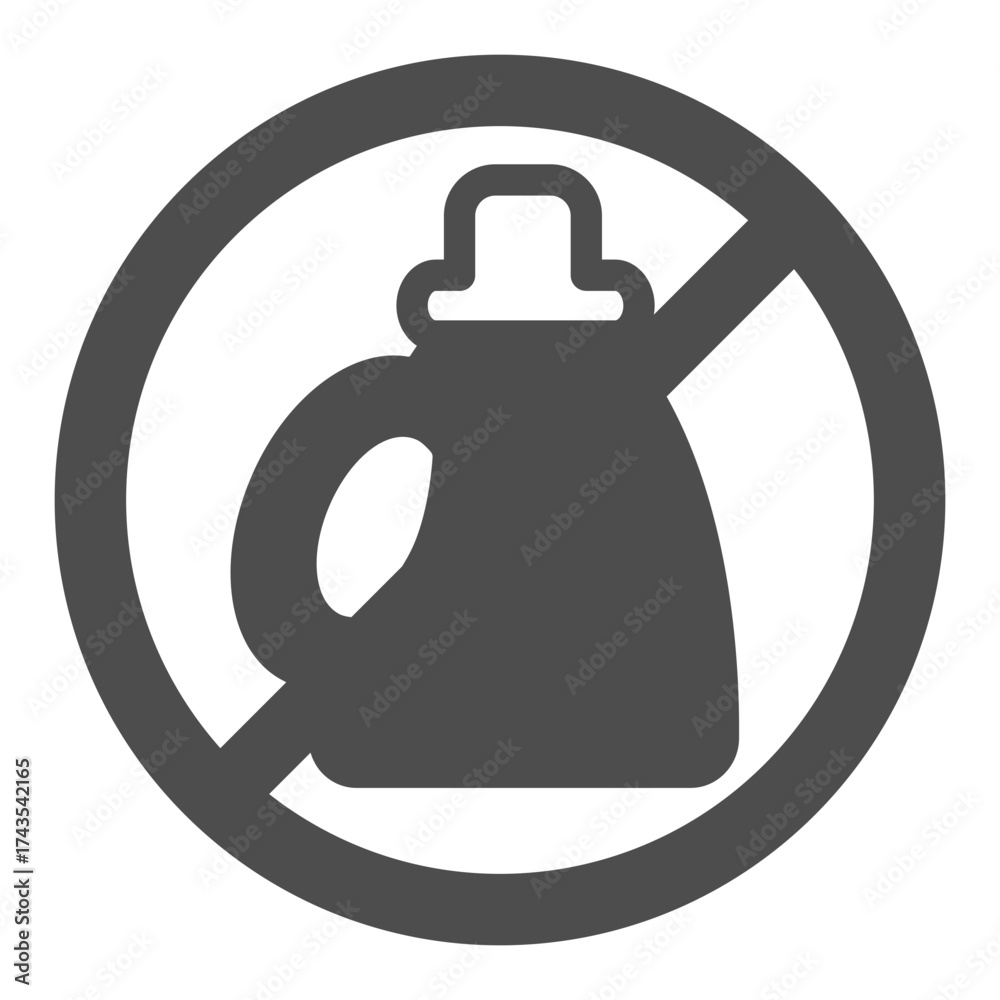 Obraz premium Bottle of machine oil ban solid icon, repair concept. Vector graphics. Forbidden, prohibited item sign on white background, glyph style icon for mobile or web design.