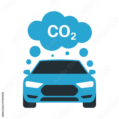 car carbon dioxide emission pollution icon vector