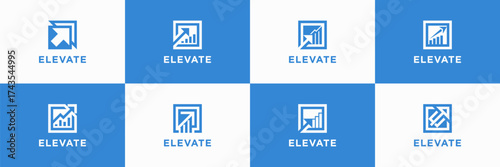 set of elevate logo design. the best collections of elevate icon for business brand.