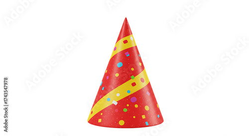 Colorful party hat isolated on white background