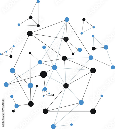 Abstract network of interconnected nodes and lines representing digital connections and data flow