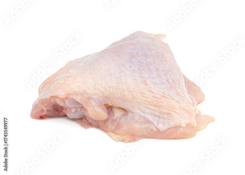 Raw chicken quarters isolated on white background. Raw fresh chicken meat.