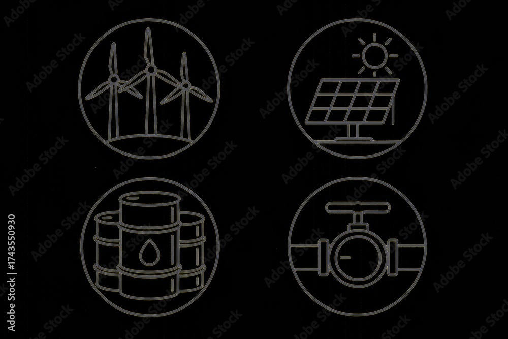 Obraz premium Energy Sources Icons