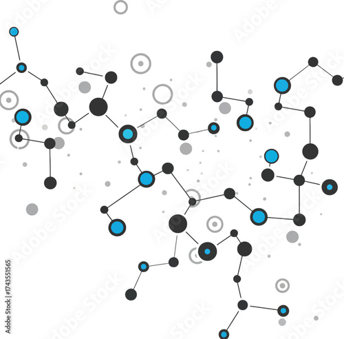 Abstract network of interconnected nodes and lines representing data connections and communication pathways